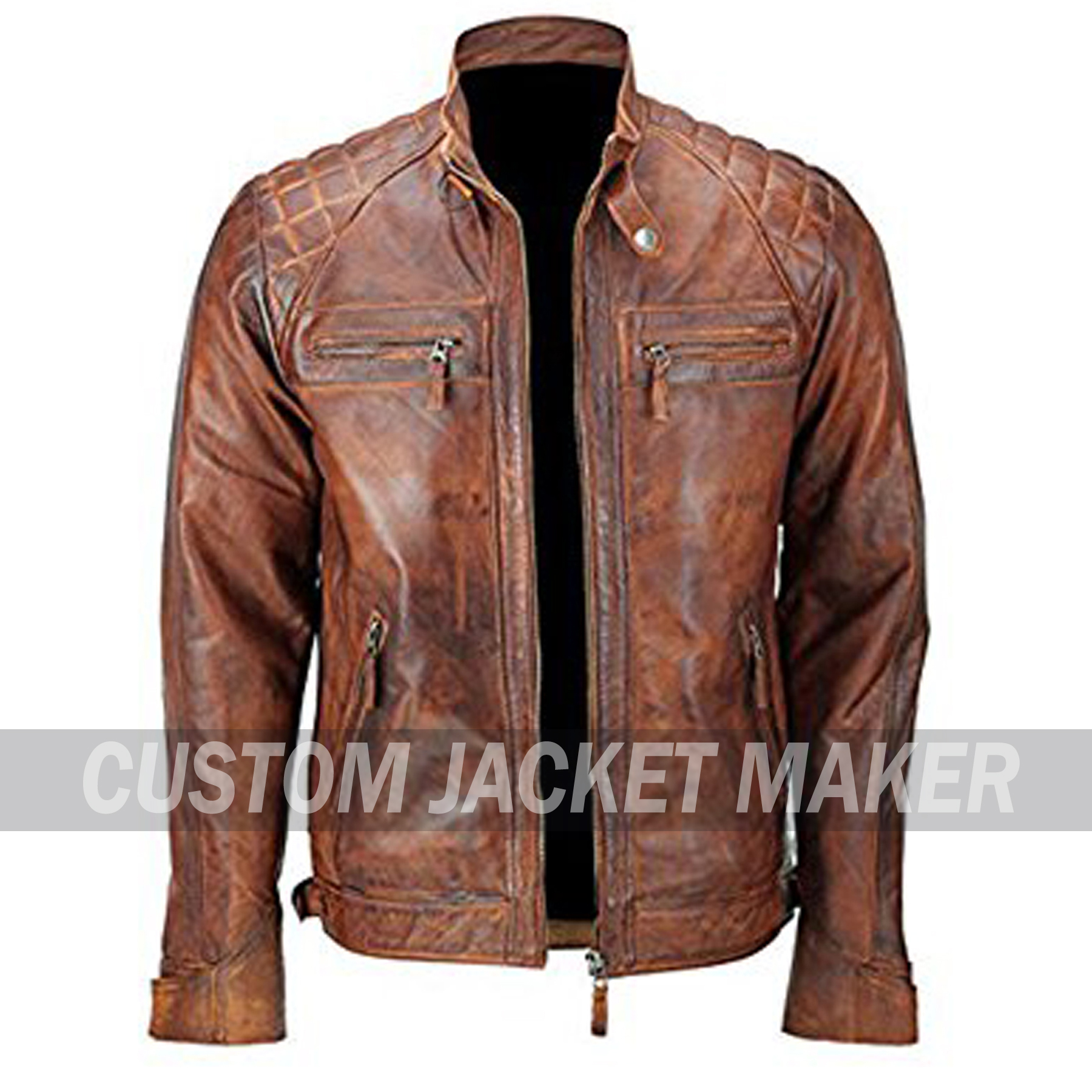 Saint Mango Biker Brown Leather Jacket 1 Saint Mango Biker Brown Leather Jacket