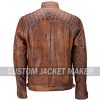 Saint Mango Biker Brown Leather Jacket 3 16