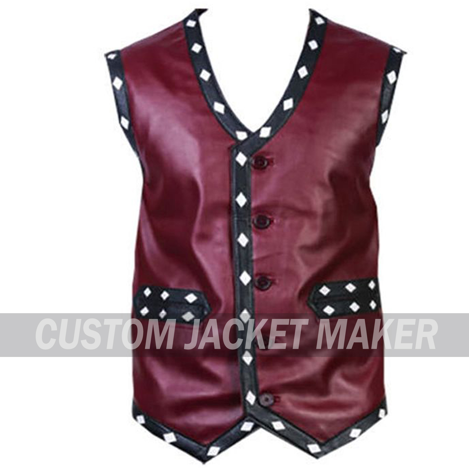 Freaky Just tanned Vest Burgundy Leather Jacket 1 Freaky Just tanned Vest Burgundy Leather Jacket