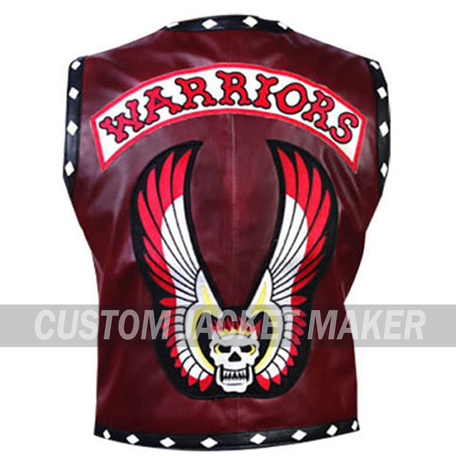 Freaky Just tanned Vest Burgundy Leather Jacket 3 Freaky Just tanned Vest Burgundy Leather Jacket - Image 3