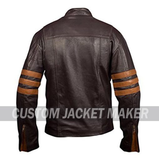 James Serge Hike Biker Brown Leather Jacket - Image 2