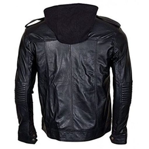 Black Leather Jacket Men's AJ Style Wrestler WWE - Image 5