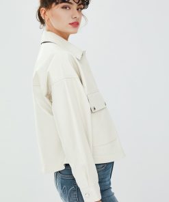Chaser Box White Women Leather Jacket