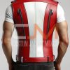 Red & White Stylish leather Vest For Men 3 Stylish leather Vest For Men