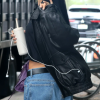 Oversized Bomber Leather Jacket
