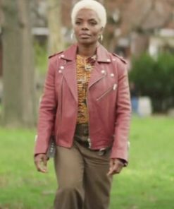 Elena Powell Stylish Black Leather Jacket from The Madness 2024